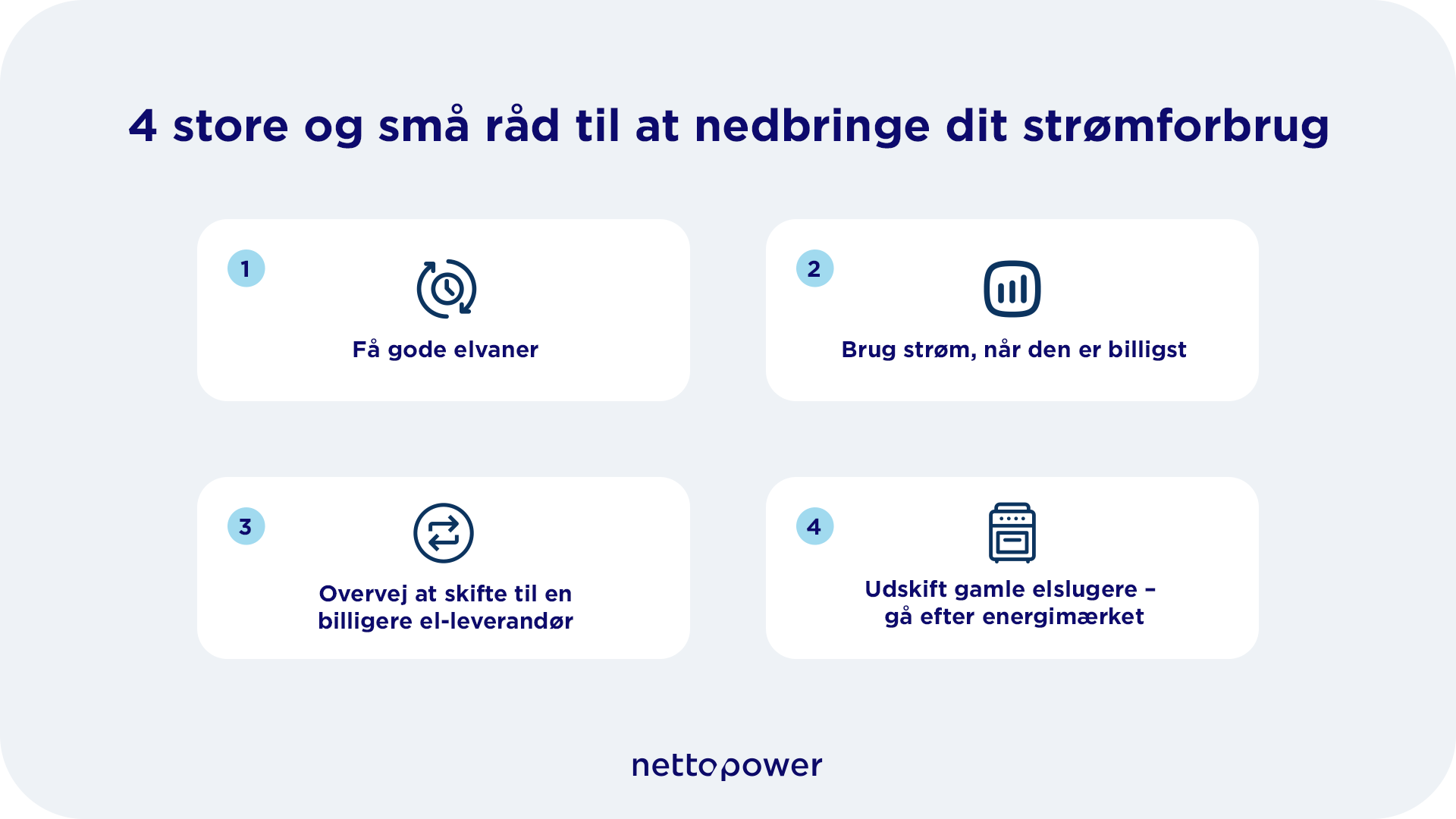 4 store og små råd til at nedbringe dit strømforbrug